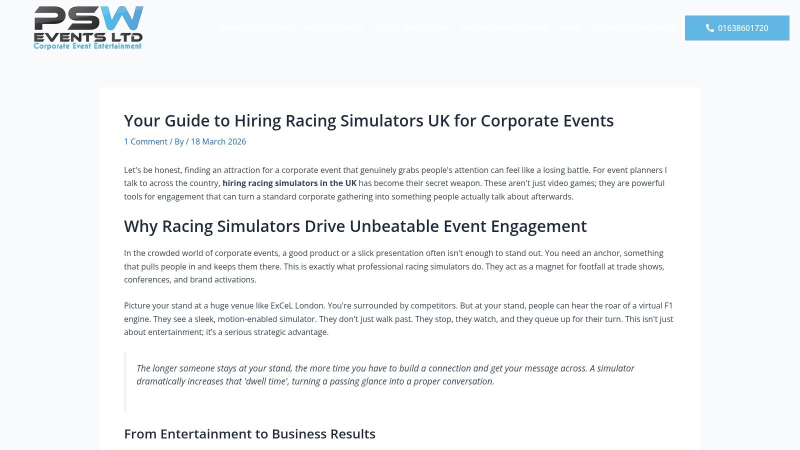 Screenshot from https://pswevents.com/racing-simulators-uk/